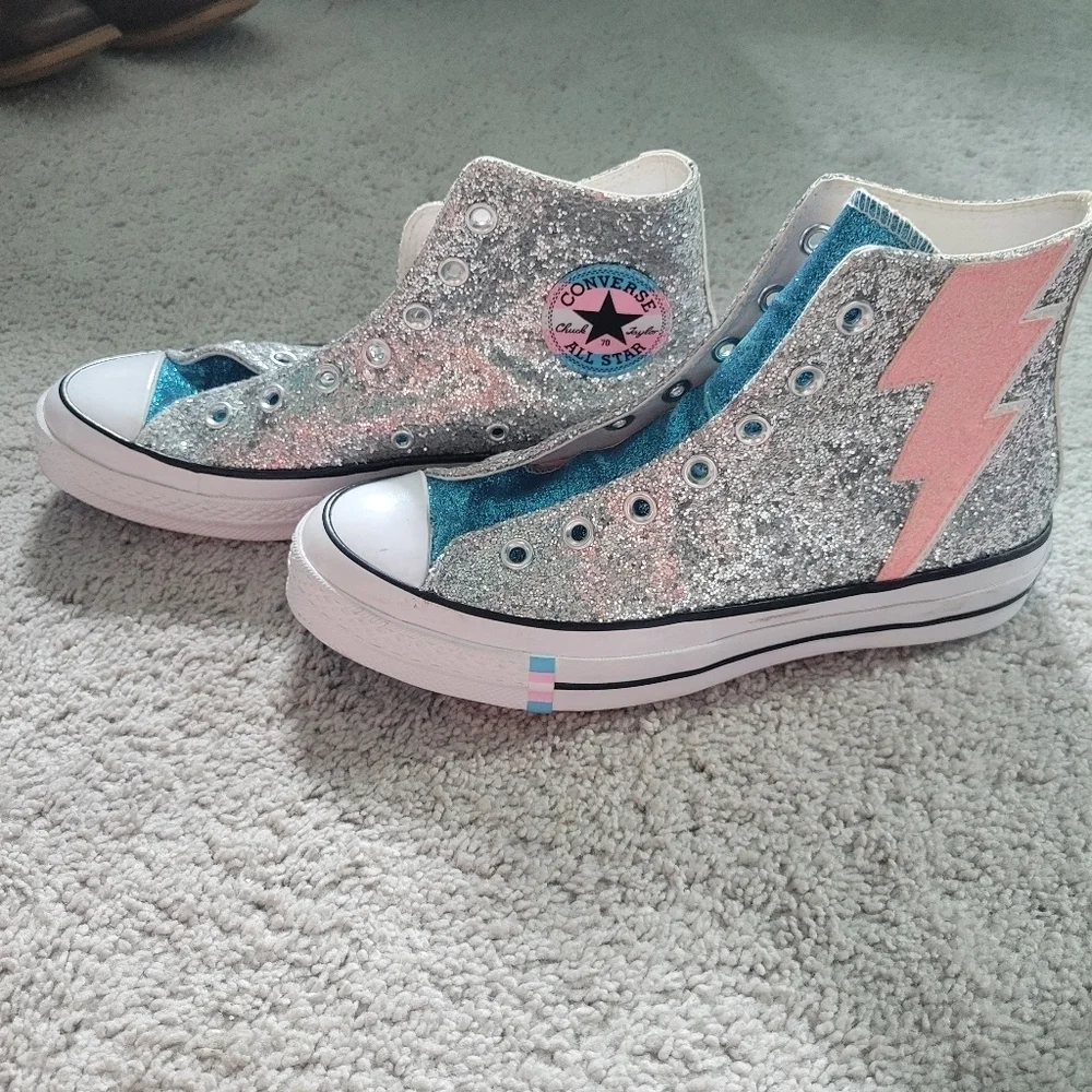 Converse Chuck 70 Hi Pride Shimmering High Top Sneakers - Size 8 Women/Men 6 - Picture 7 of 7
